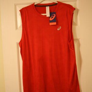Asics Men's Sleeveless Muscle Tank Top, Size XL, Red